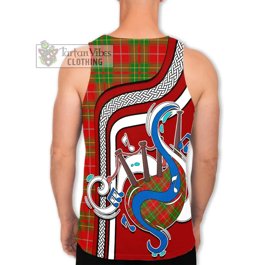 Burnett Tartan Men's Tank Top with Epic Bagpipe Style