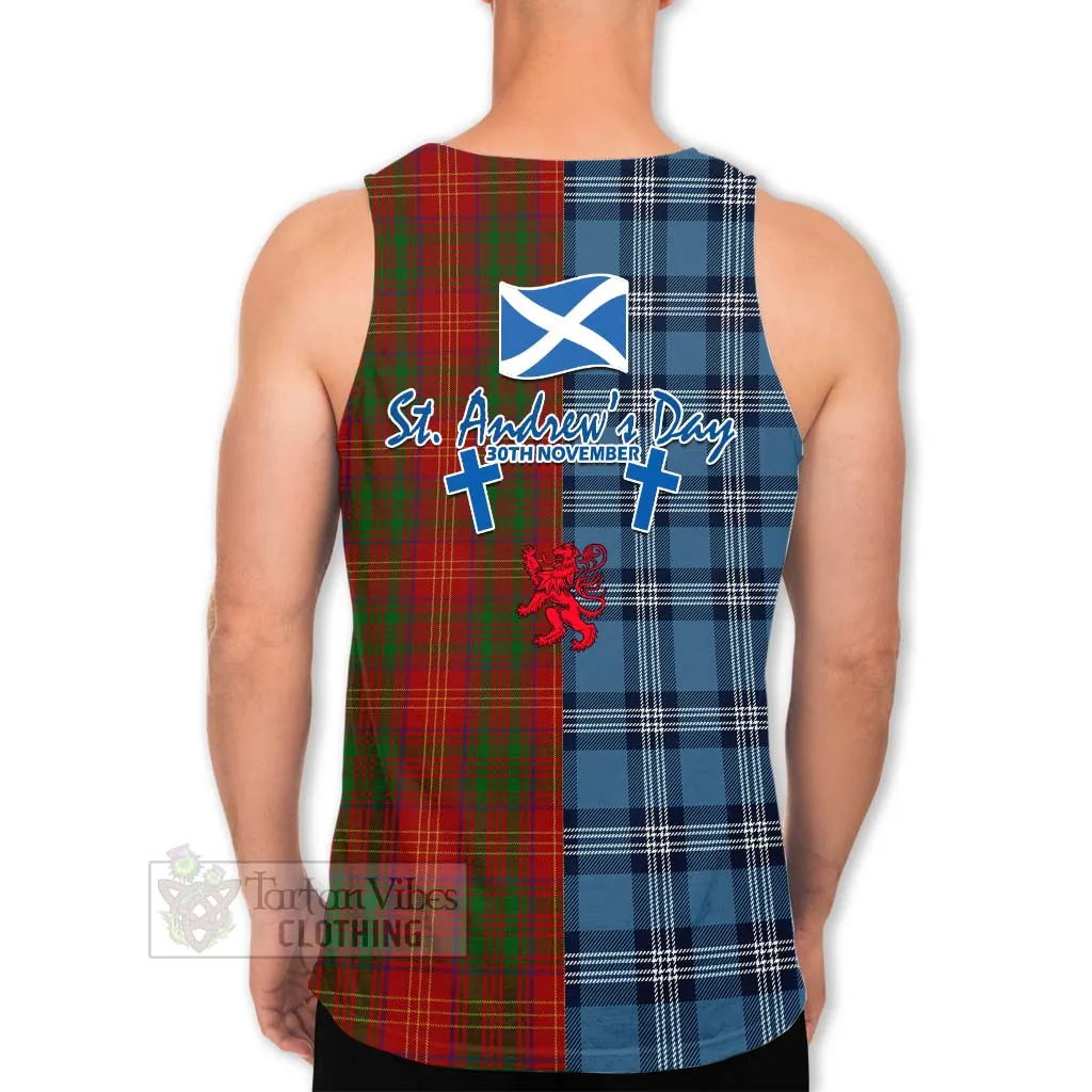 Burns Tartan Men's Tank Top Happy St. Andrew's Day Half Tartan Style