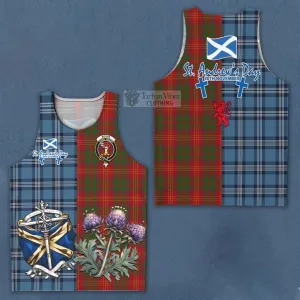 Burns Tartan Men's Tank Top Happy St. Andrew's Day Half Tartan Style