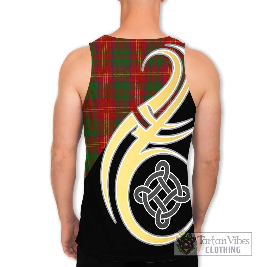 Burns Tartan Men's Tank Top with Family Crest and Celtic Symbol Style