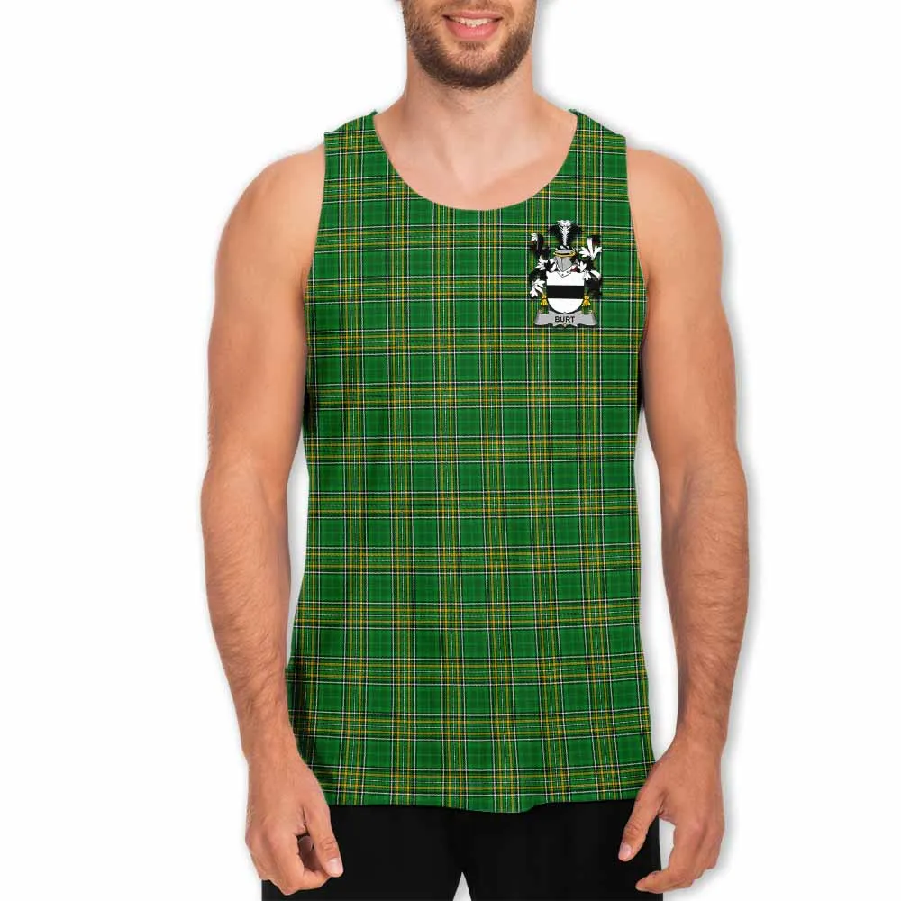 Burt Irish Clan Tartan Men's Tank Top with Coat of Arms