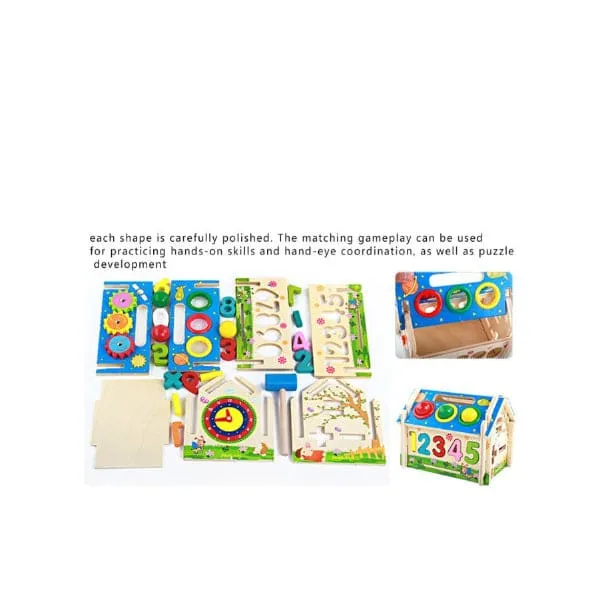 Children Early Learning Educational Toys Number Shape Building Block Toy House Model Toy Gift