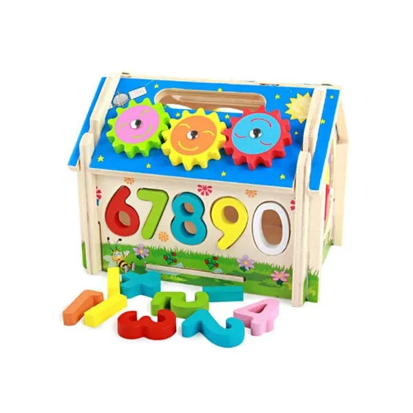 Children Early Learning Educational Toys Number Shape Building Block Toy House Model Toy Gift