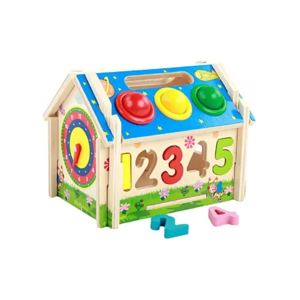 Children Early Learning Educational Toys Number Shape Building Block Toy House Model Toy Gift