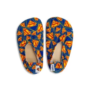 COEGA Boy's Pool Shoes - Warner Brothers 2021 Extra Large - Blue Superman Logo