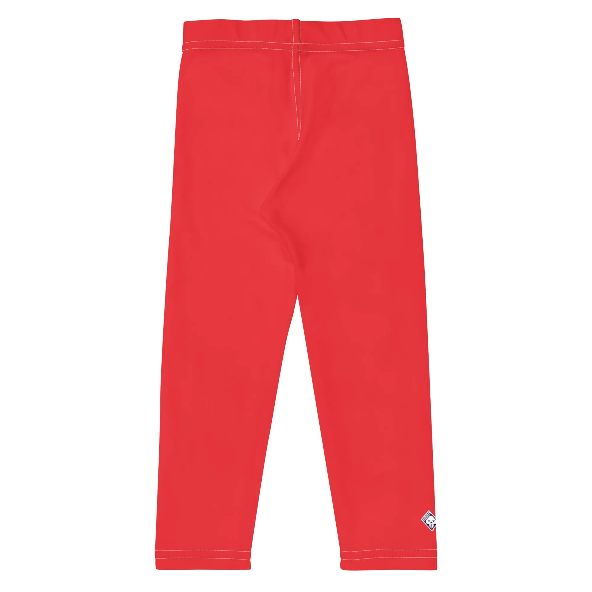 Colorful Comfort: Girls' Active Leggings in Solid Hues - Scarlet