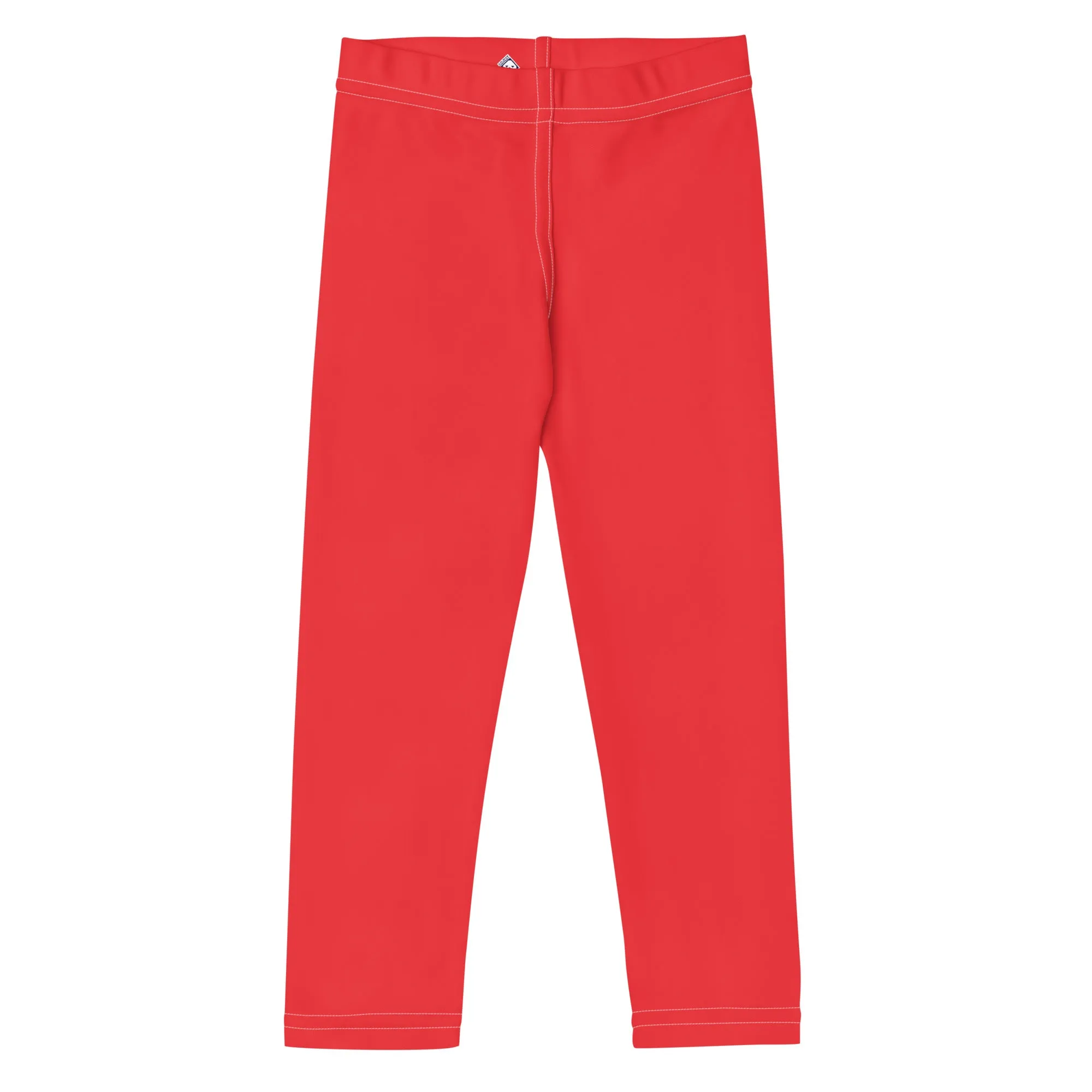 Colorful Comfort: Girls' Active Leggings in Solid Hues - Scarlet