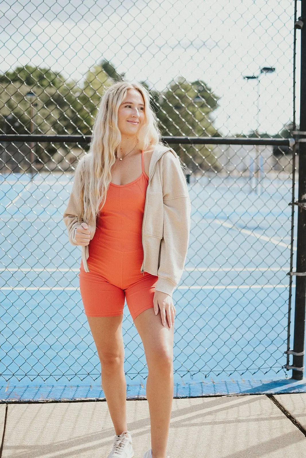 Coral Athletic Romper