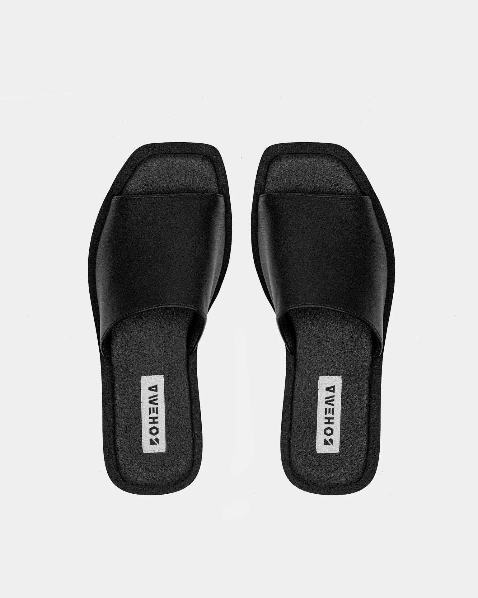 Desserto® Cactus Leather Vegan Flat Slides | Black