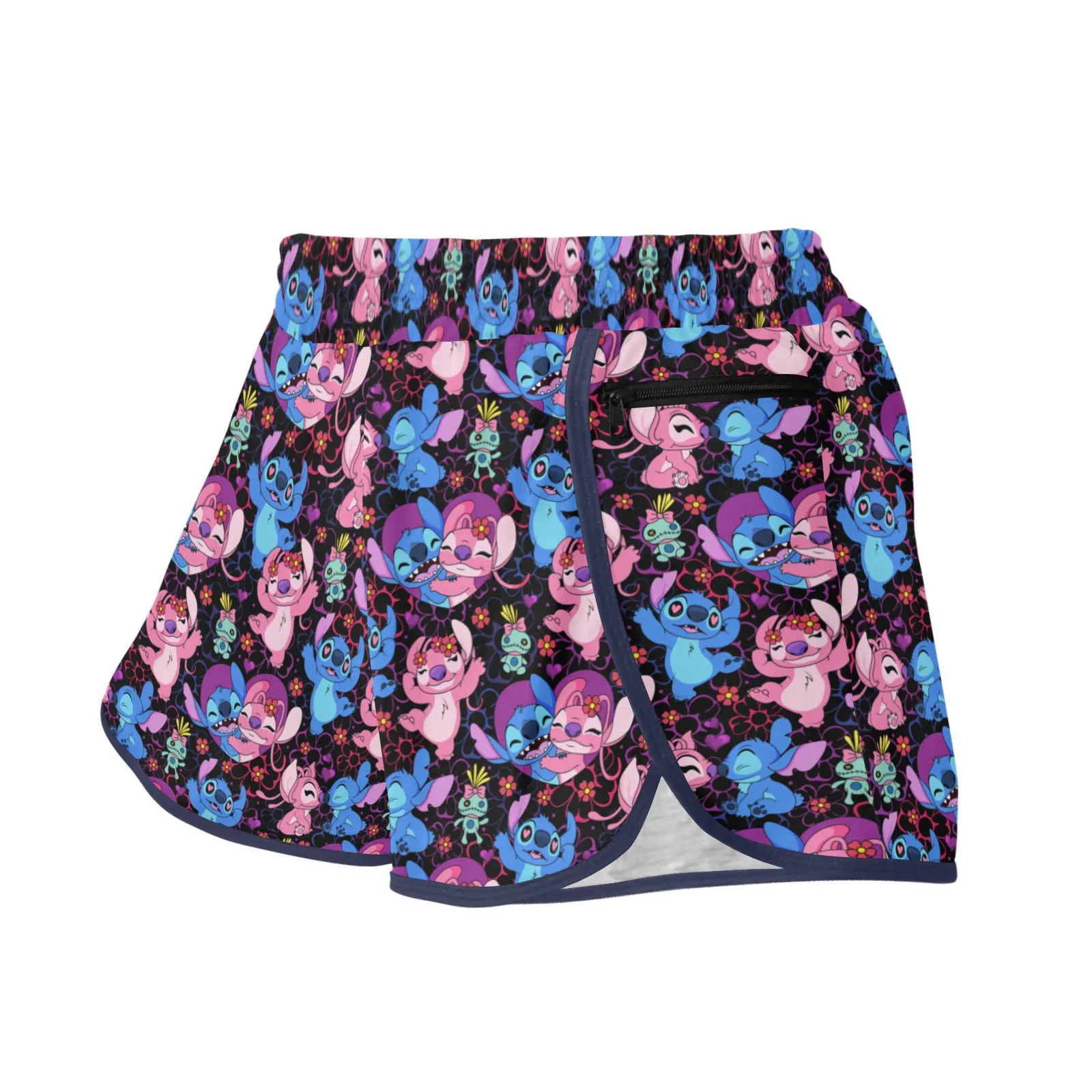 Disney Lilo And Stitch Angel Besties Women's Athletic Sports Shorts