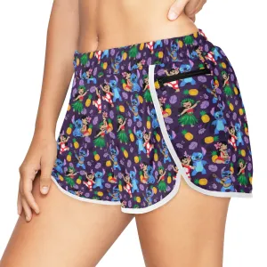 Disney Lilo And Stitch Island Friends Women's Athletic Sports Shorts