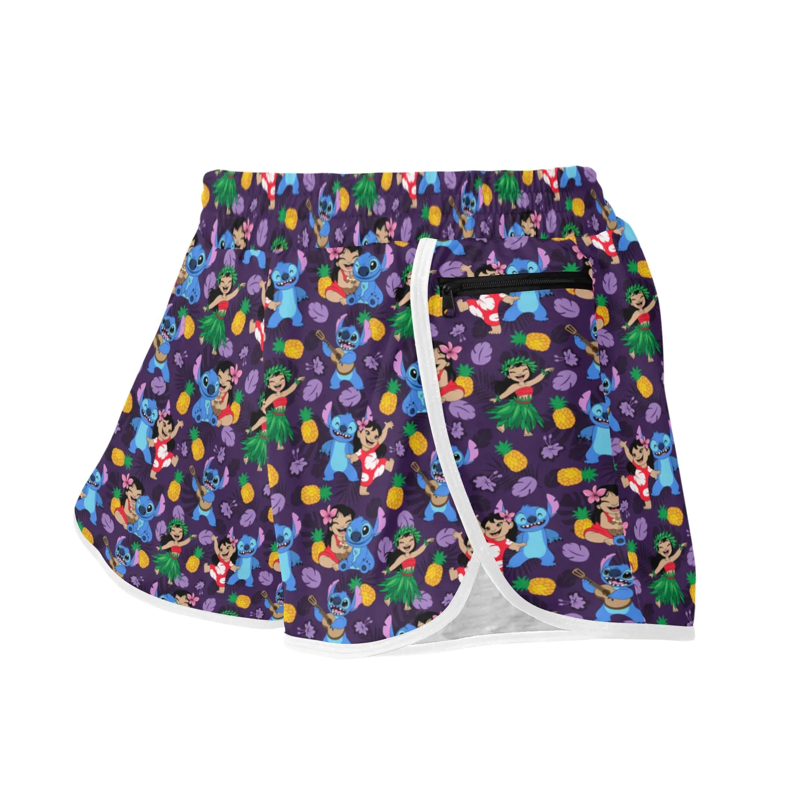 Disney Lilo And Stitch Island Friends Women's Athletic Sports Shorts