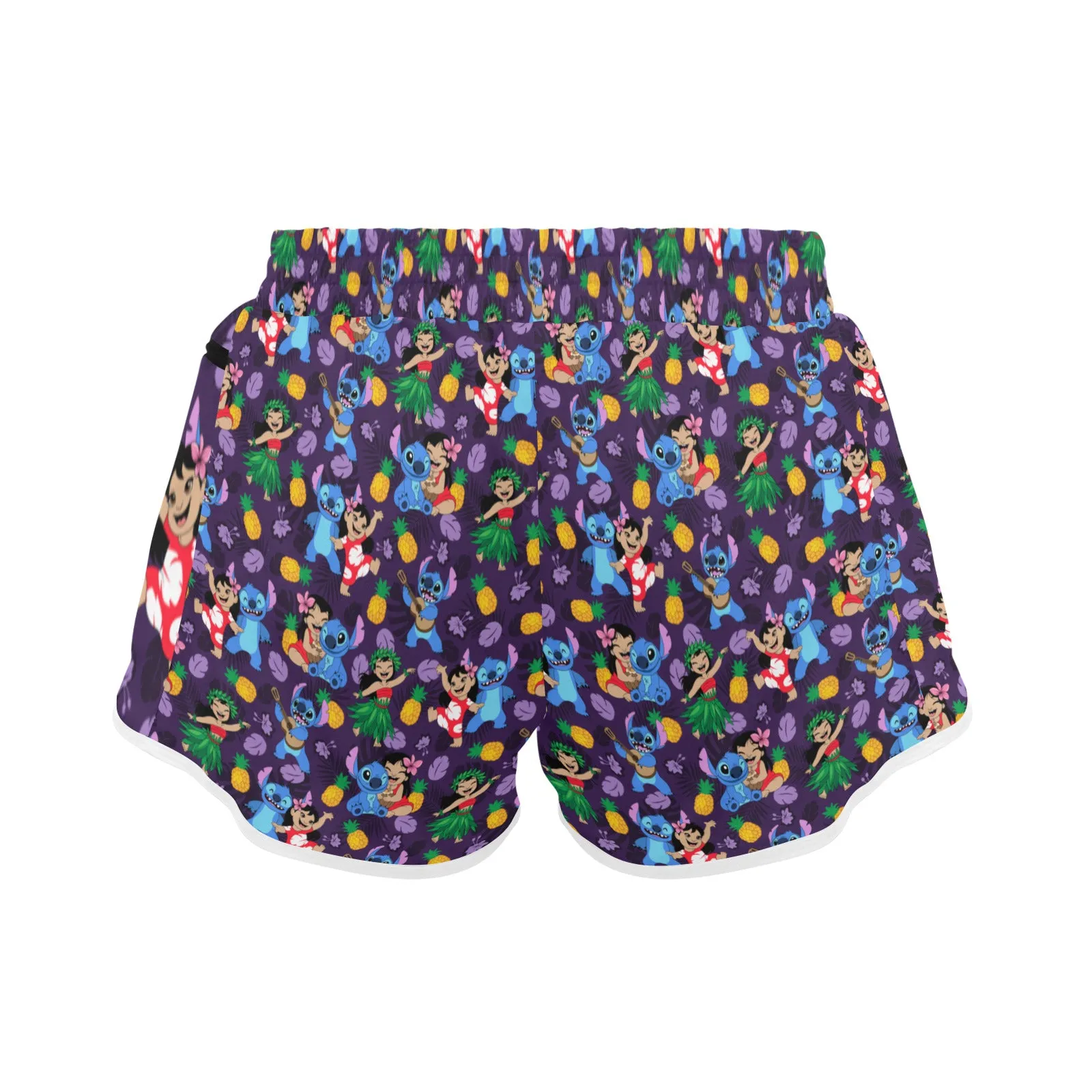 Disney Lilo And Stitch Island Friends Women's Athletic Sports Shorts