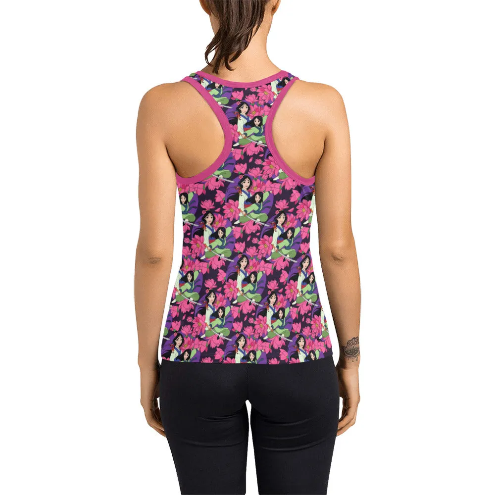 Disney Mulan Blooming Flowers Women's Racerback Tank Top