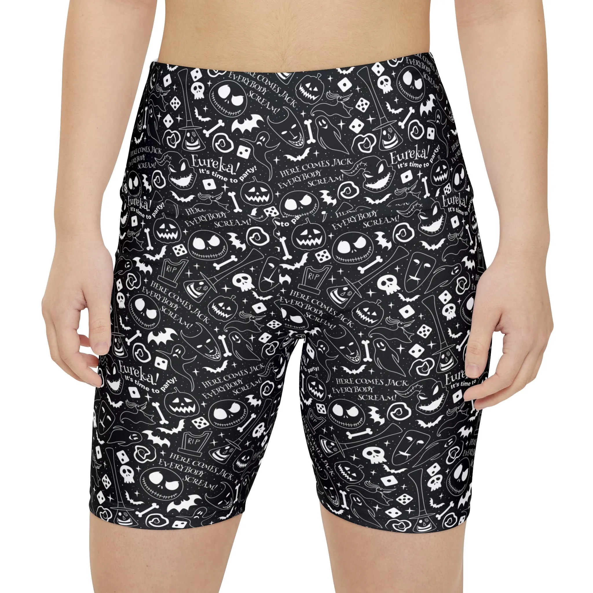 Disney Nightmare Before Christmas Everybody Scream Women's Athletic Workout Shorts