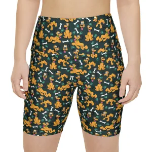 Disney Pluto Life Is Better With A Dog Women's Athletic Workout Shorts