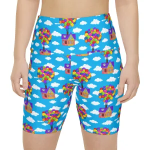 Disney Up Floating House Women's Athletic Workout Shorts