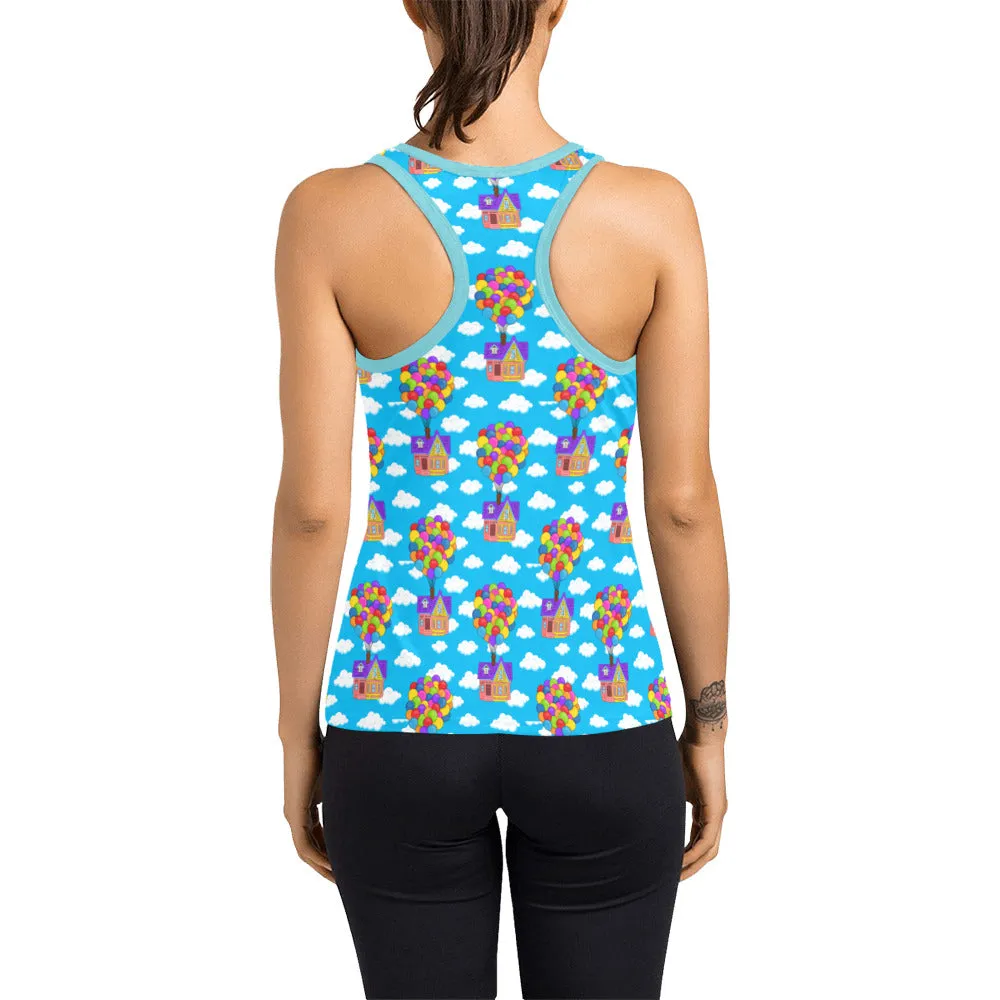 Disney Up Floating House Women's Racerback Tank Top