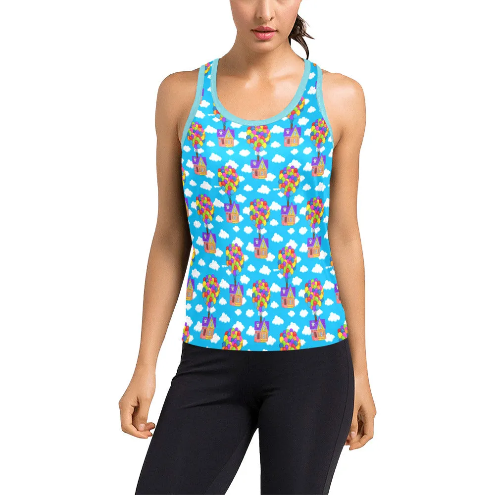 Disney Up Floating House Women's Racerback Tank Top