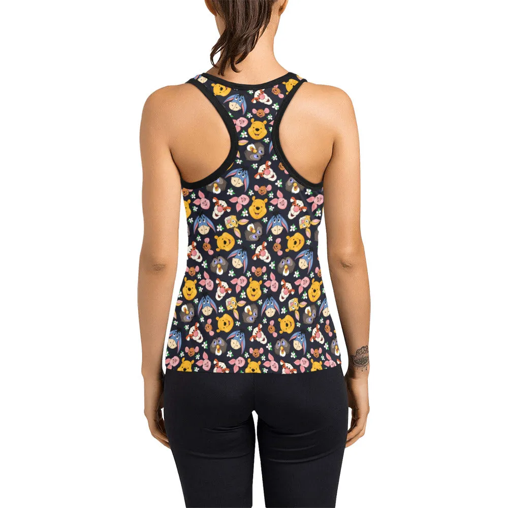 Disney Winnie The Pooh Hundred Acre Wood Friends Women's Racerback Tank Top