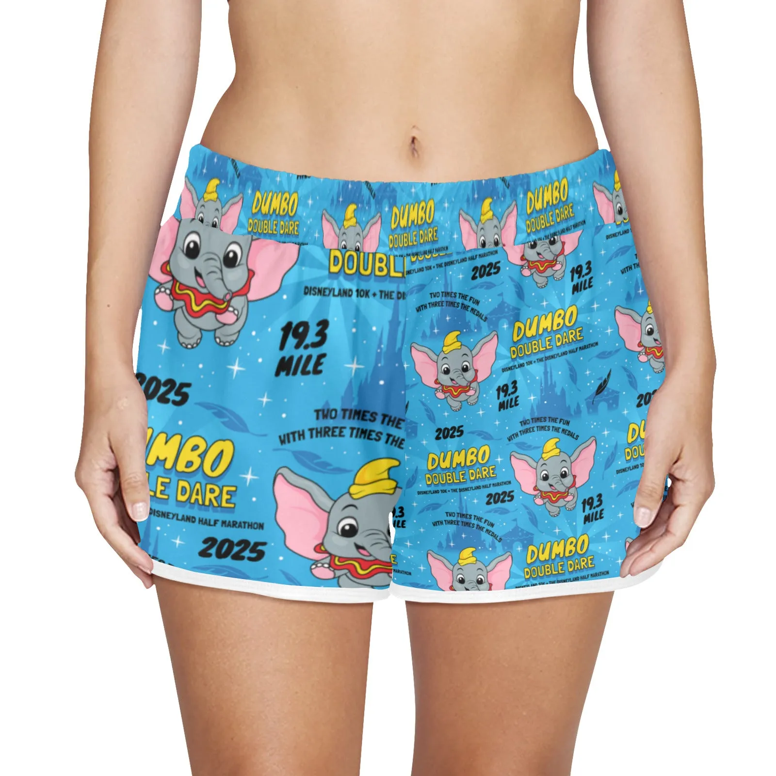 Disneyland Dumbo Double Dare Women's Athletic Sports Shorts