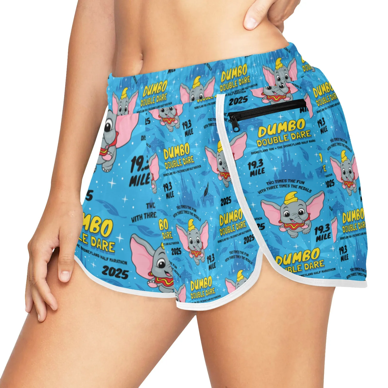 Disneyland Dumbo Double Dare Women's Athletic Sports Shorts