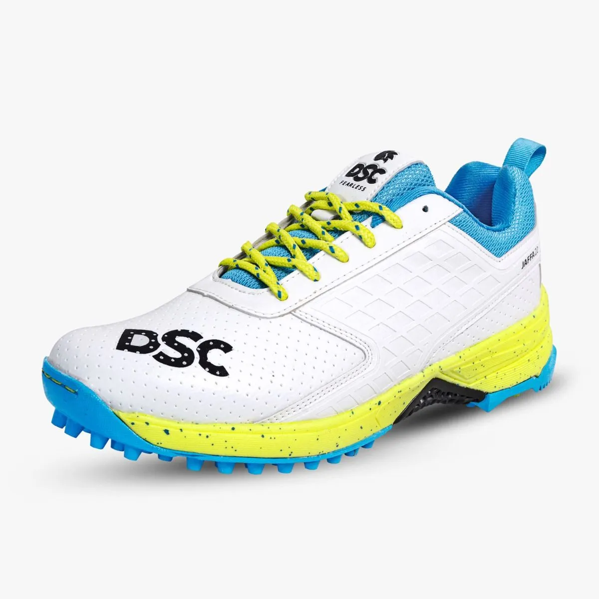 DSC Jaffa 22 Cricket Shoes (White/Blue/Yellow)