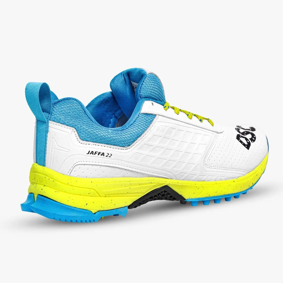 DSC Jaffa 22 Cricket Shoes (White/Blue/Yellow)