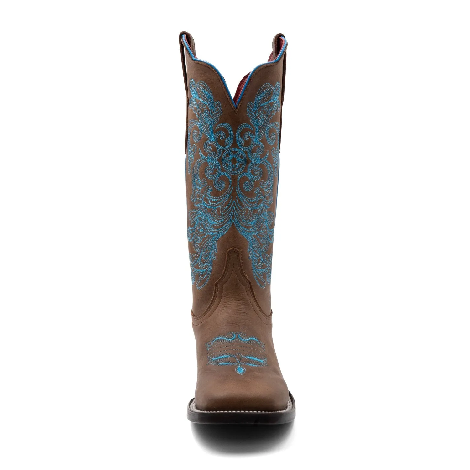 Ferrini Womens Ella S-Toe Brown Leather Cowboy Boots