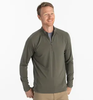 Free Fly Men's Bamboo Flex Quarter Zip in Fatigue