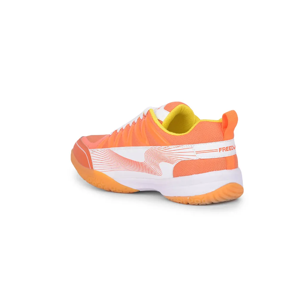 FREEDOM Sports Orange Badminton Shoes For Men GRIPPER-01 By Liberty