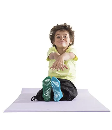 Gaiam Kids Yoga Socks (Pack of 2), Green/Blue