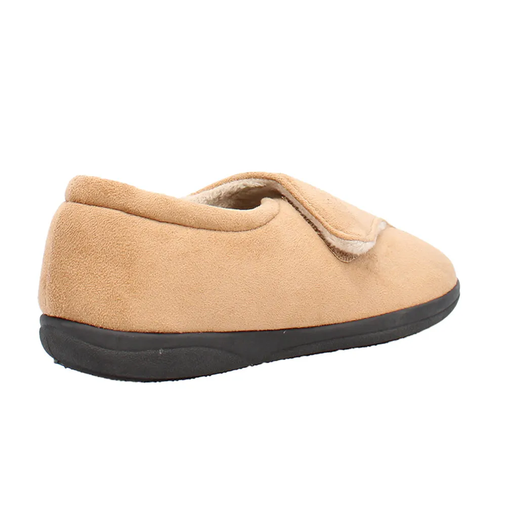 Georgina Wide Fit Women's Velcro Fastening Slipper