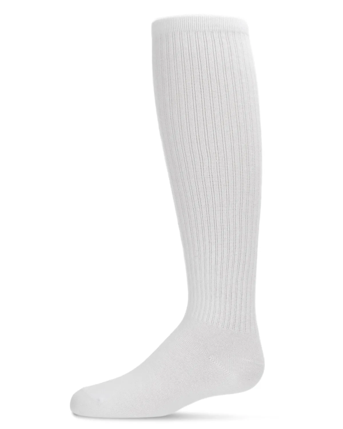 Girl's Athletic Ribbed Cotton Blend Knee High Sock