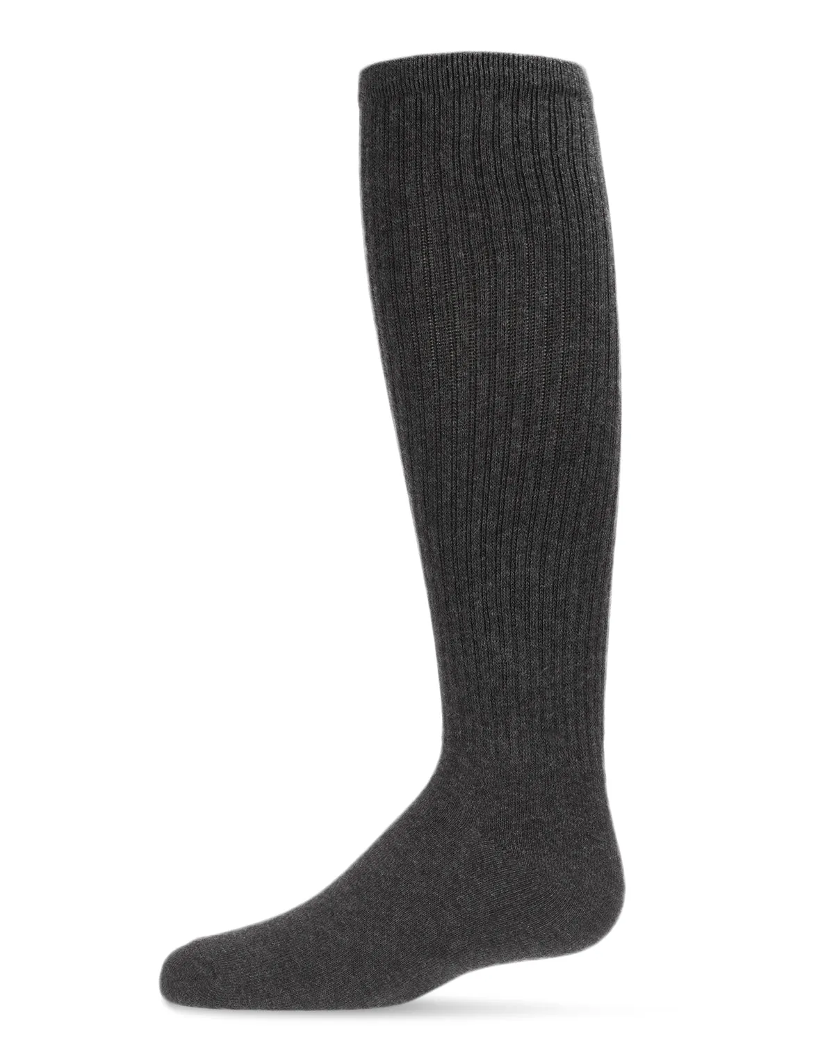 Girl's Athletic Ribbed Cotton Blend Knee High Sock