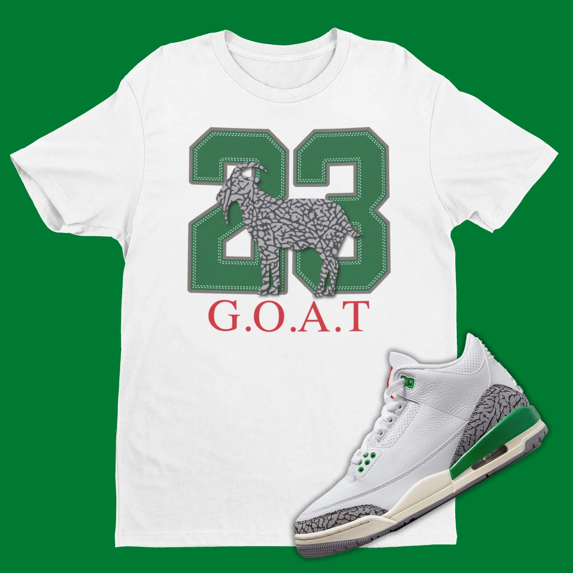 GOAT Air Jordan 3 Lucky Green Matching T-Shirt