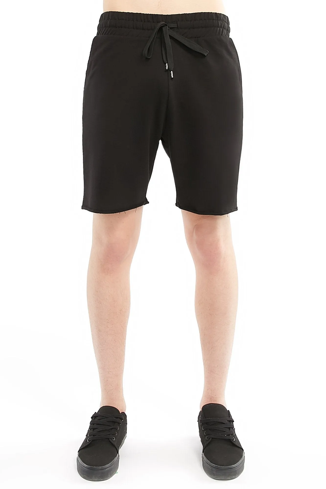 Guys Frayed Hem Athletic Drawstring Short