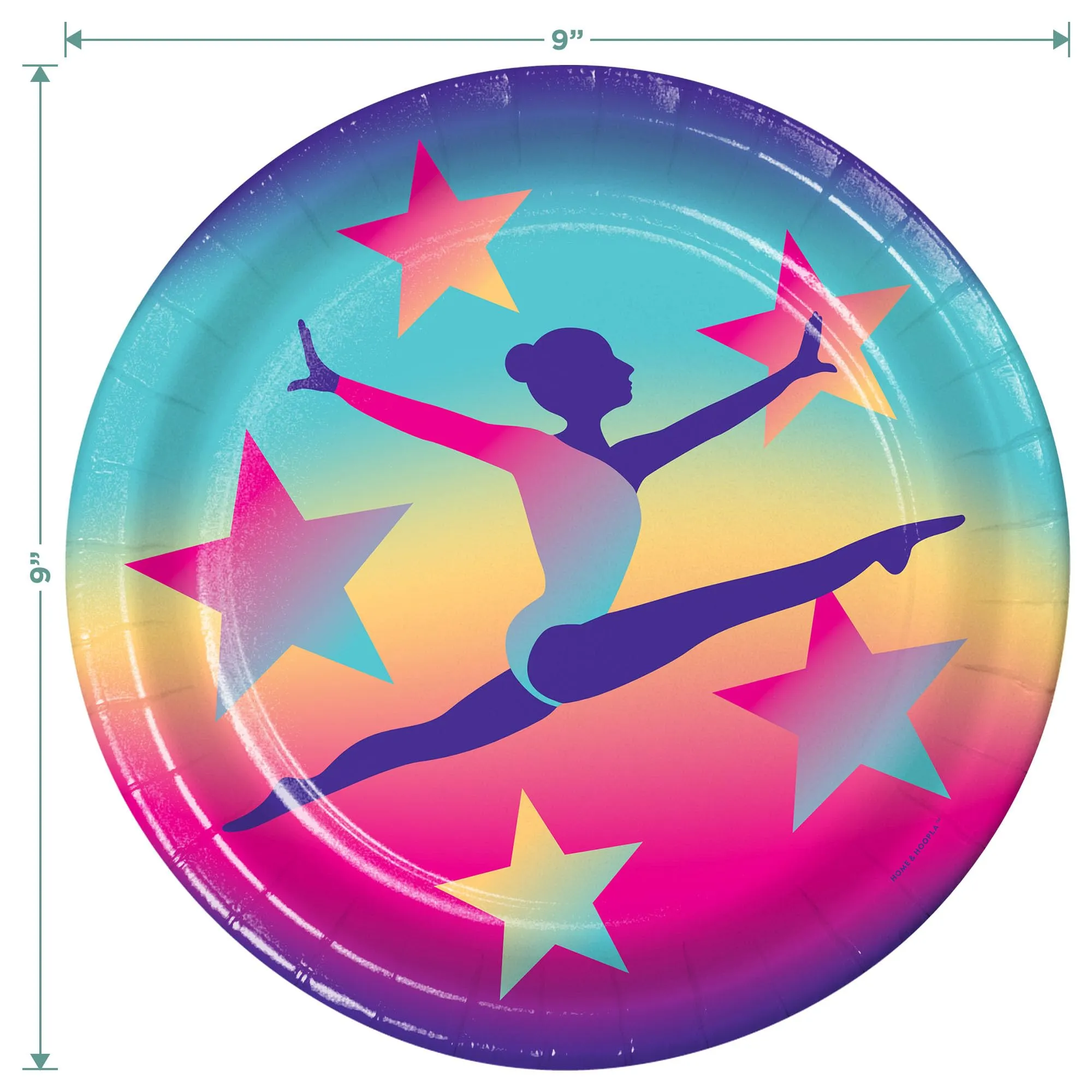 Gymnastics Party Supplies - Girl Gymnast Paper Dinner Plates and Napkins (Serves 16)