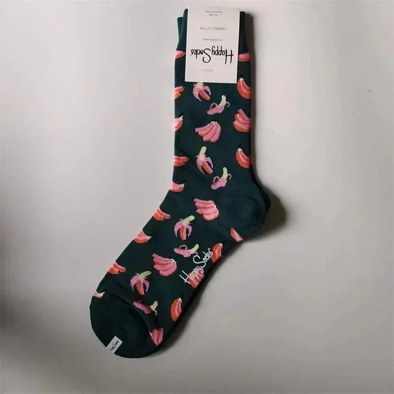 Happy& Funny Socks Men's Classic Crew Cotton Sports Socks