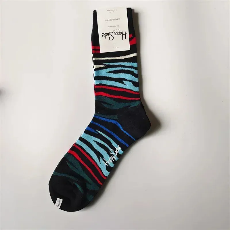 Happy& Funny Socks Men's Classic Crew Cotton Sports Socks