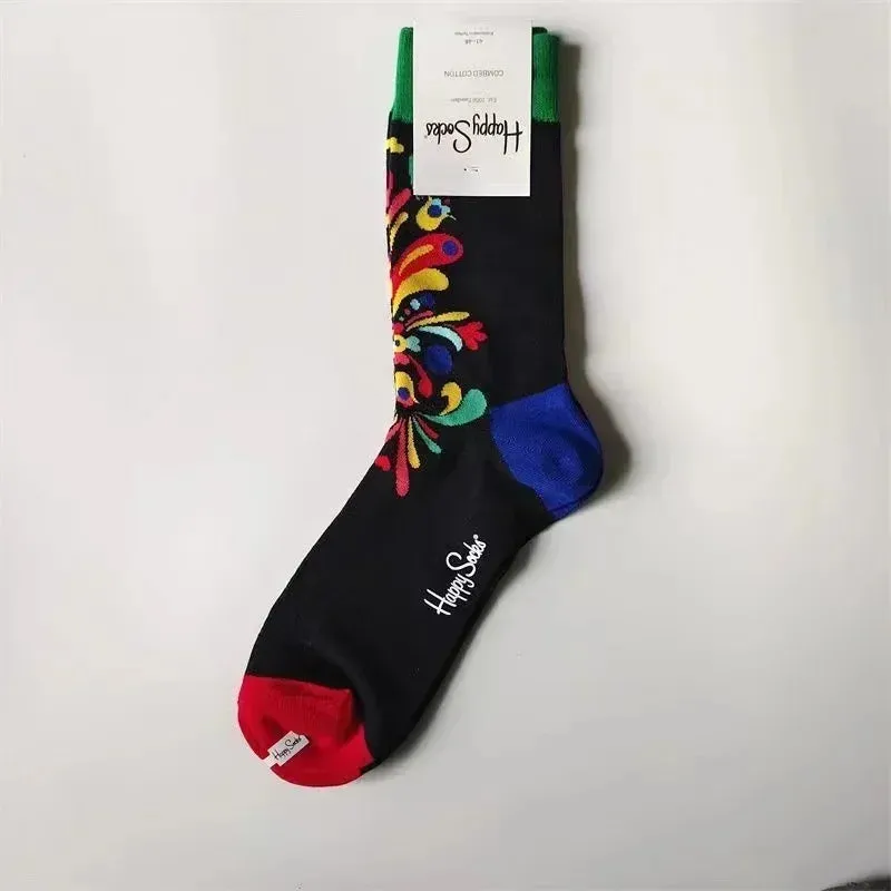 Happy& Funny Socks Men's Classic Crew Cotton Sports Socks