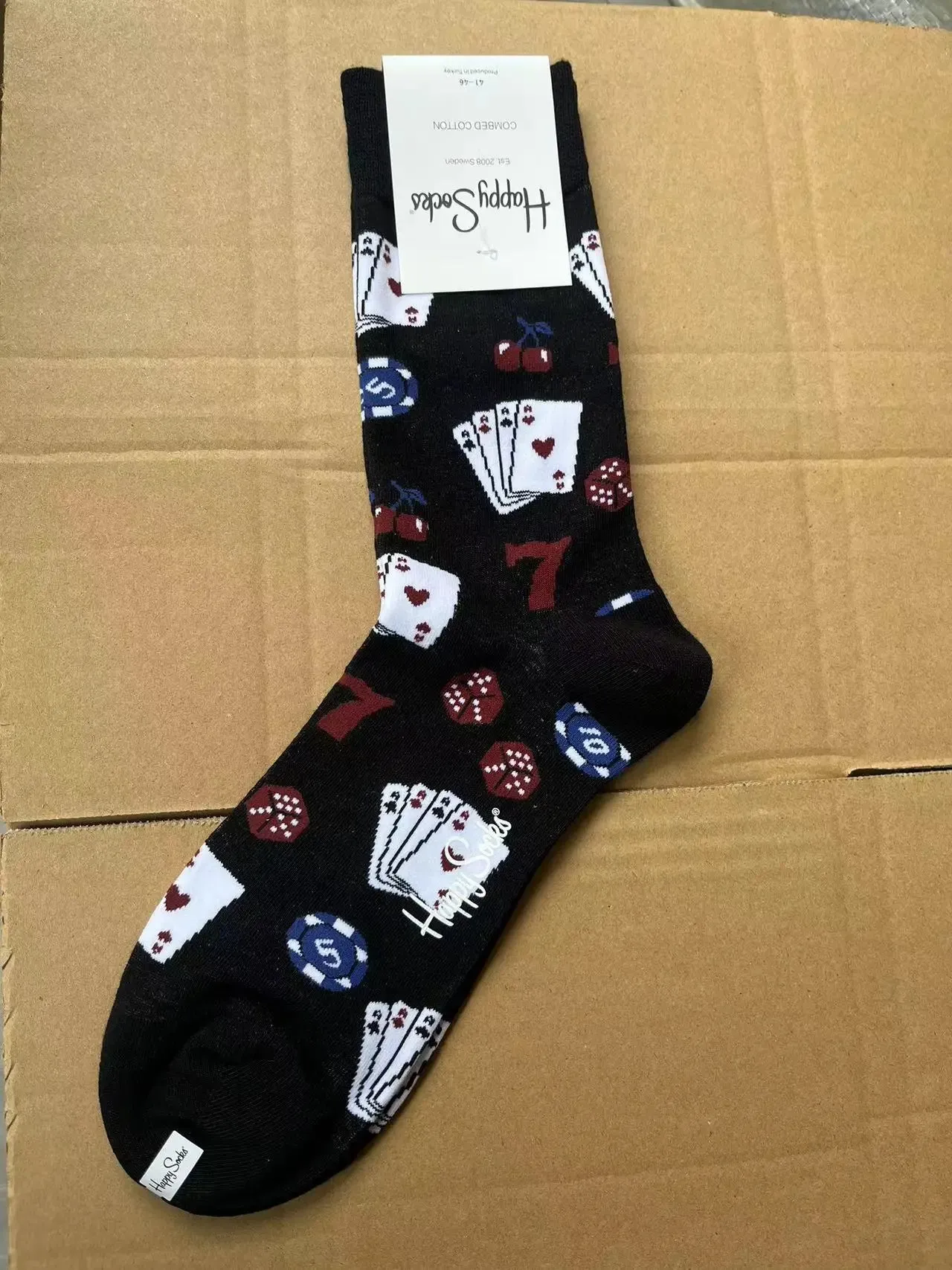 Happy& Funny Socks Men's Classic Crew Cotton Sports Socks