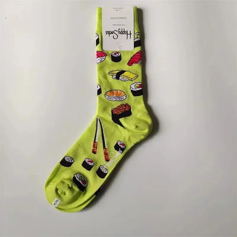 Happy& Funny Socks Men's Classic Crew Cotton Sports Socks