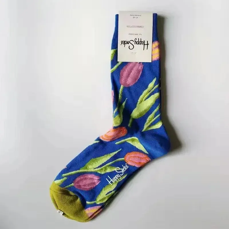 Happy& Funny Socks Men's Classic Crew Cotton Sports Socks