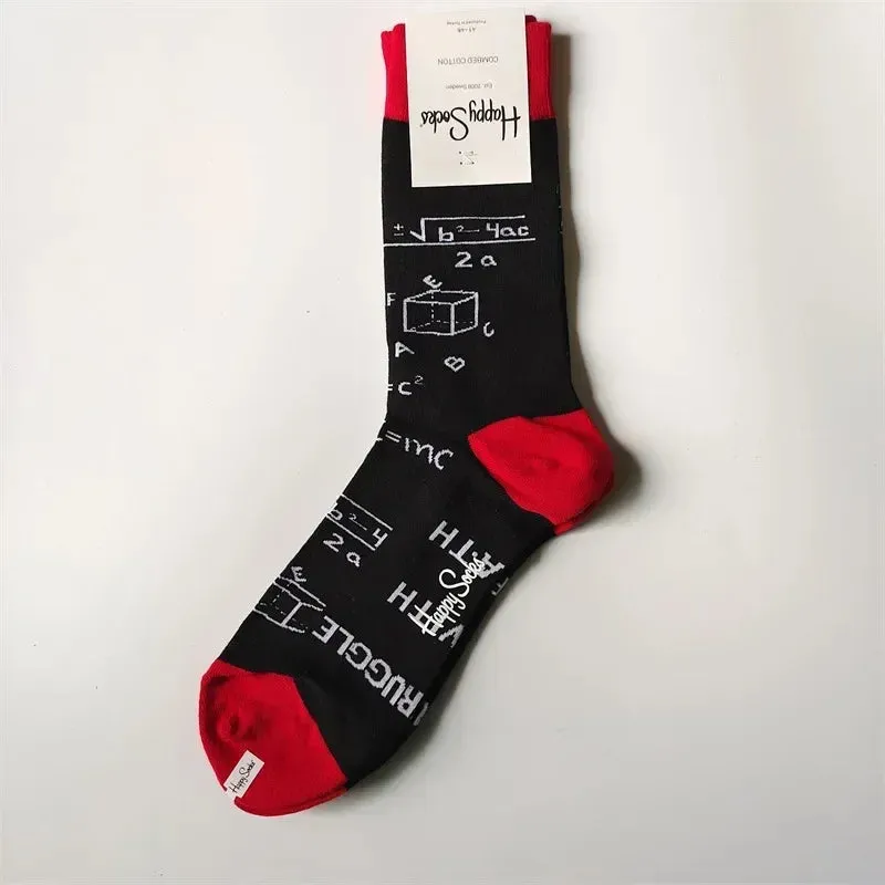 Happy& Funny Socks Men's Classic Crew Cotton Sports Socks