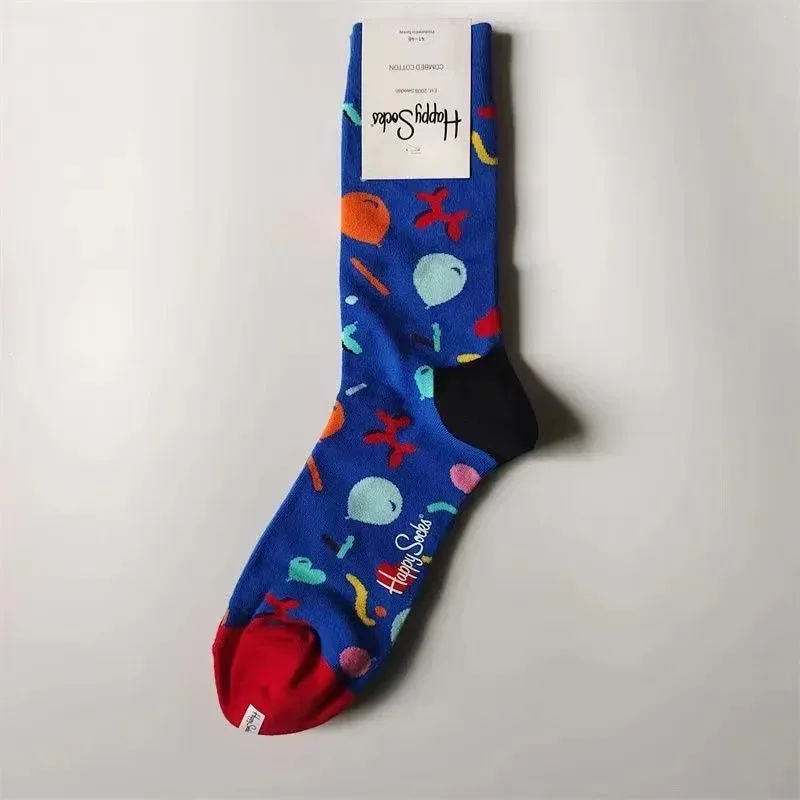 Happy& Funny Socks Men's Classic Crew Cotton Sports Socks