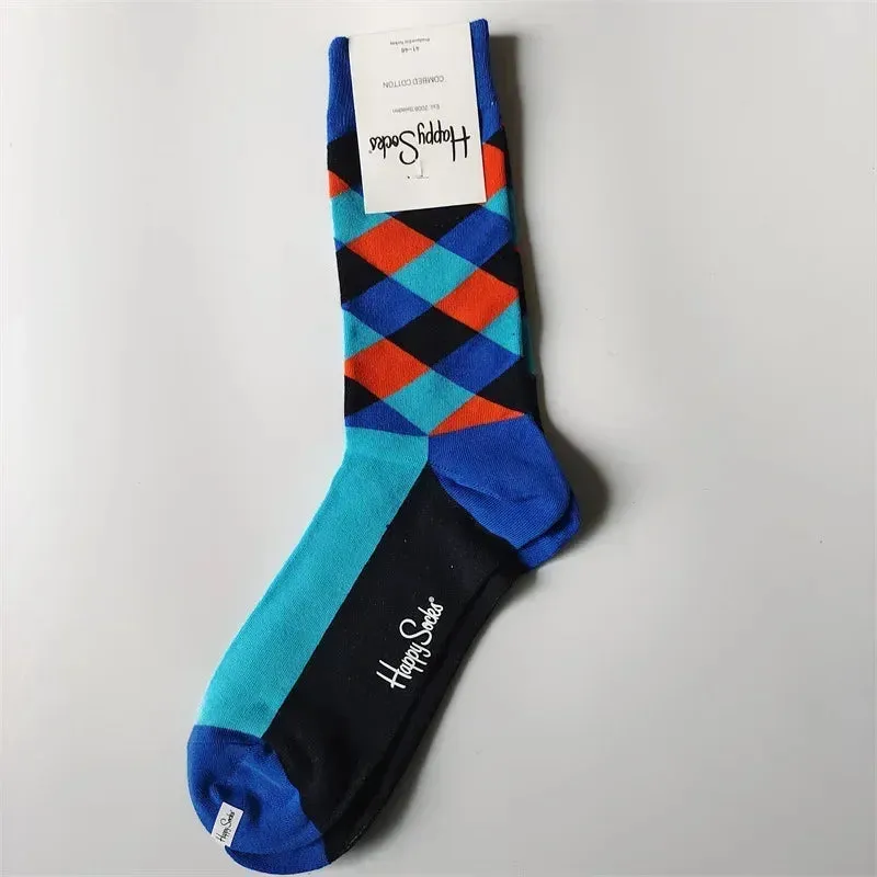 Happy& Funny Socks Men's Classic Crew Cotton Sports Socks