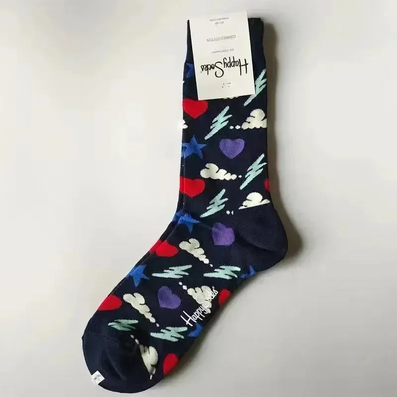 Happy& Funny Socks Men's Classic Crew Cotton Sports Socks