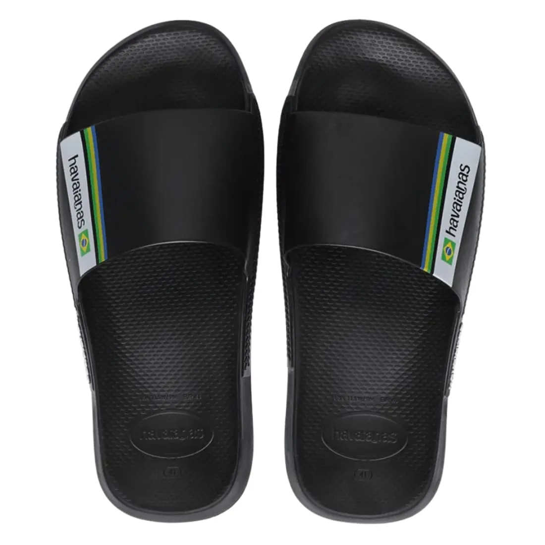 Havaianas Classic Brasil Slides - Black