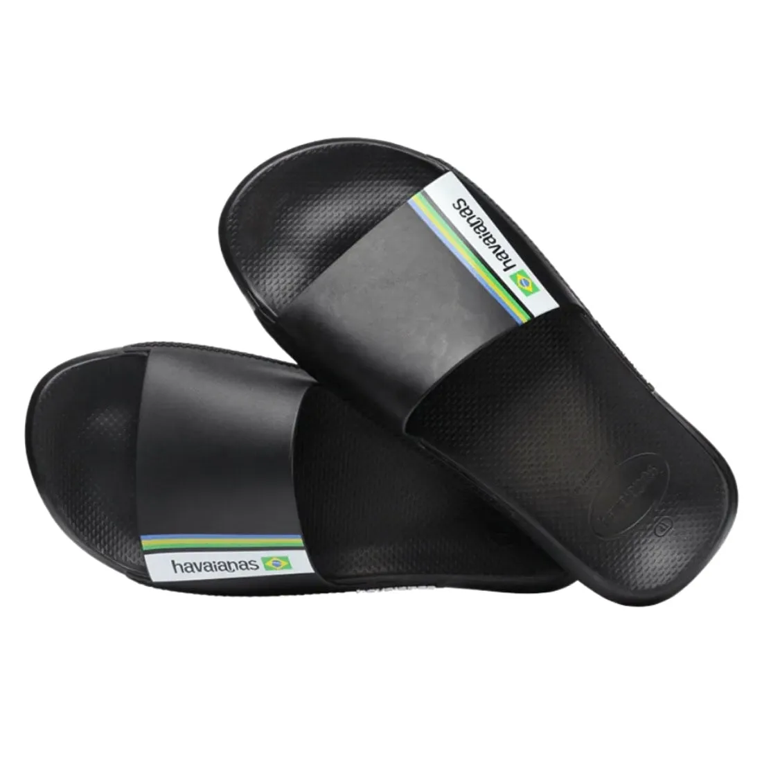 Havaianas Classic Brasil Slides - Black